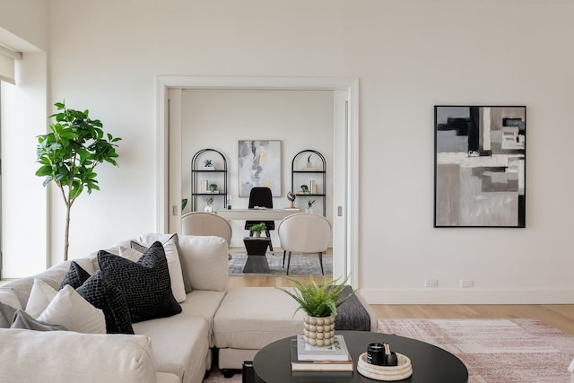 950 N Michigan Ave Unit 4502, Chicago, IL 60611 - living room featuring wood finished floors and baseboards