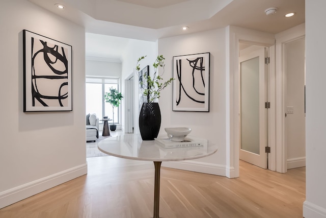950 N Michigan Ave Unit 4502, Chicago, IL 60611 - hallway with light wood finished floors and recessed lighting