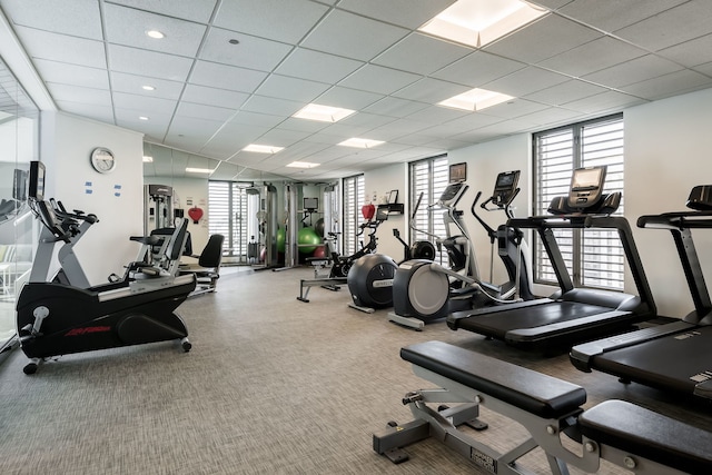 950 N Michigan Ave Unit 4502, Chicago, IL 60611 - workout area featuring carpet and a paneled ceiling