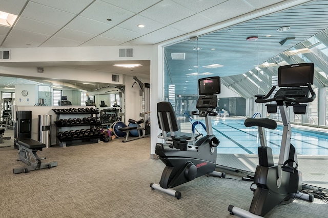 950 N Michigan Ave Unit 4502, Chicago, IL 60611 - gym featuring plenty of natural light and carpet
