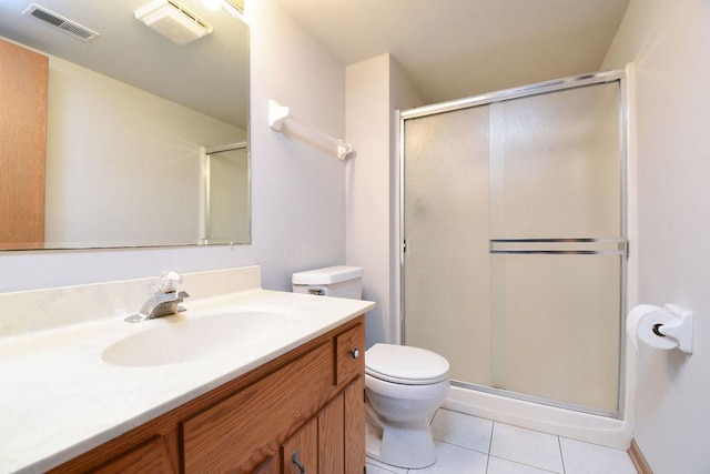 10278 SW Hwy Unit 1D, Chicago Ridge, IL 60415 - bathroom with vanity, a shower stall, and tile patterned flooring