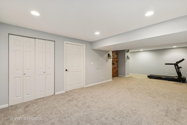 29583 N Birch Ave, Lake Bluff, IL 60044 - exercise area featuring carpet flooring and recessed lighting