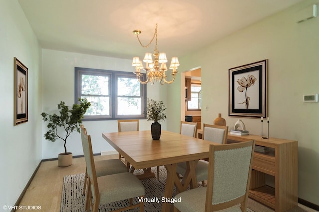 1406 Evans Ct, Elk Grove Village, IL 60007 - dining space with a chandelier and baseboards