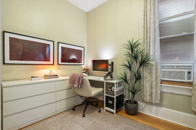 1624 N Oakley Ave, Chicago, IL 60647 - office area featuring wood finished floors and cooling unit