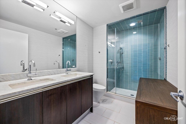 110 W Superior St Unit 1803, Chicago, IL 60654 - full bathroom featuring double vanity and a shower stall