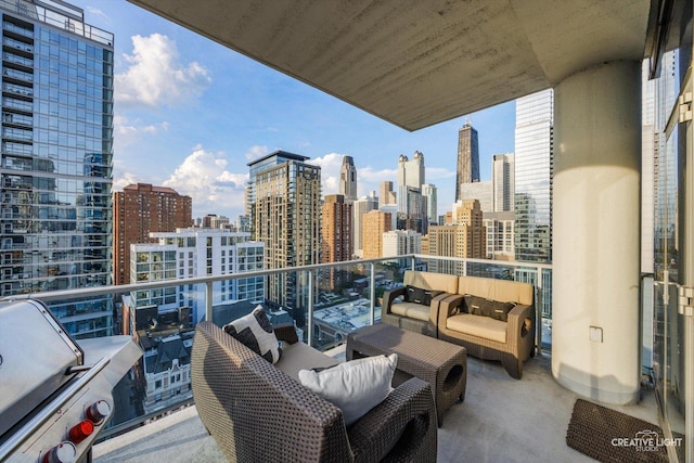 110 W Superior St Unit 1803, Chicago, IL 60654 - balcony featuring a skyline view and an outdoor living space