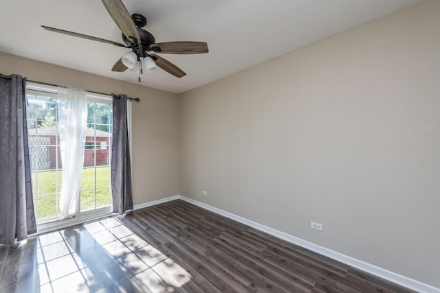 2302 Gilead Ave, Zion, IL 60099 - spare room with a ceiling fan and dark wood-style floors