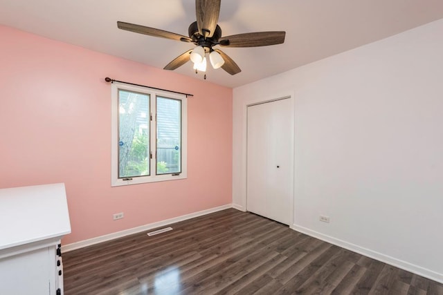 2302 Gilead Ave, Zion, IL 60099 - unfurnished room featuring dark wood finished floors and ceiling fan