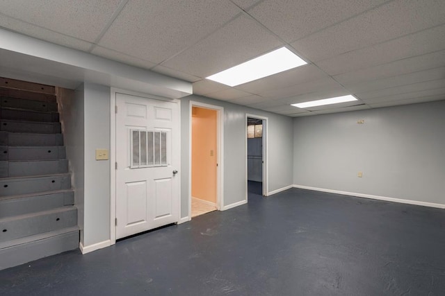 2302 Gilead Ave, Zion, IL 60099 - finished basement with a drop ceiling and stairway
