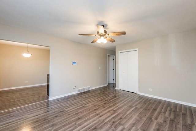 2302 Gilead Ave, Zion, IL 60099 - empty room featuring wood finished floors and a ceiling fan