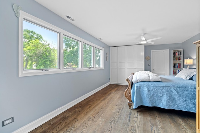 15 E Fairview St, Arlington Heights, IL 60005 - bedroom with multiple windows, wood finished floors, and ceiling fan