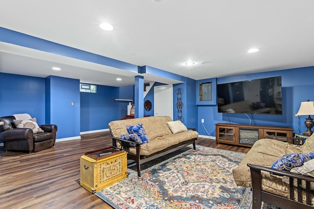 15 E Fairview St, Arlington Heights, IL 60005 - living room featuring wood finished floors and recessed lighting
