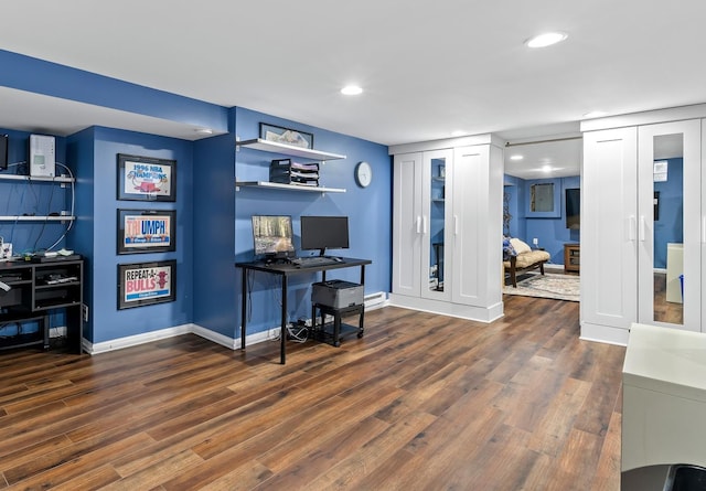 15 E Fairview St, Arlington Heights, IL 60005 - home office with wood finished floors and recessed lighting