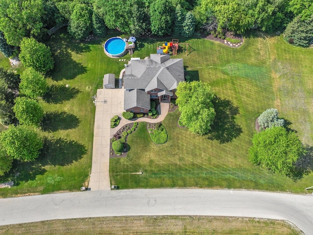12114 W Castle Dr, Mokena, IL 60448 - view from above of property featuring a pool area