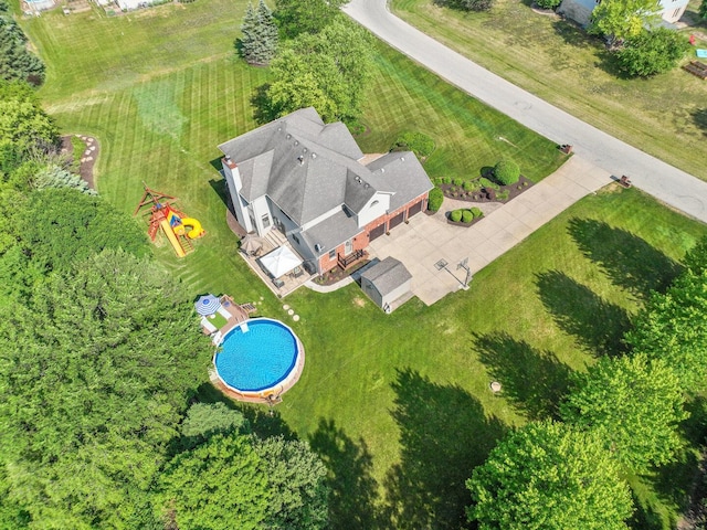 12114 W Castle Dr, Mokena, IL 60448 - aerial view of property and surrounding area with a pool area
