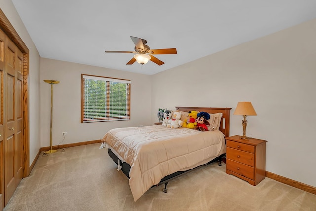 26645 W Ian Ct, Channahon, IL 60410 - bedroom with light colored carpet and ceiling fan