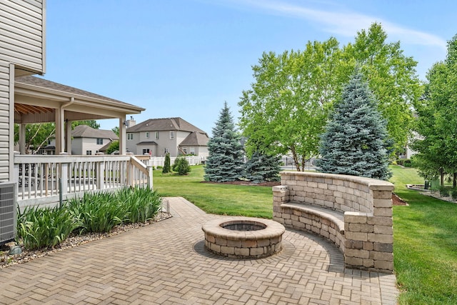 26645 W Ian Ct, Channahon, IL 60410 - view of patio featuring an outdoor fire pit