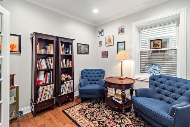 4336 N Troy St, Chicago, IL 60618 - living area with wood finished floors, recessed lighting, and ornamental molding