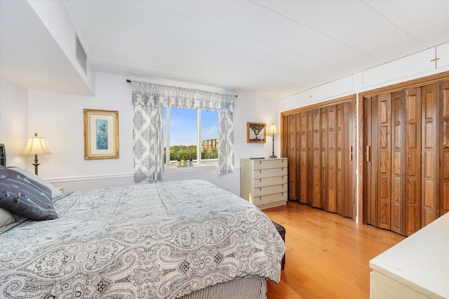 110 W Butterfield Rd Unit 314S, Elmhurst, IL 60126 - bedroom featuring two closets and light wood-style flooring