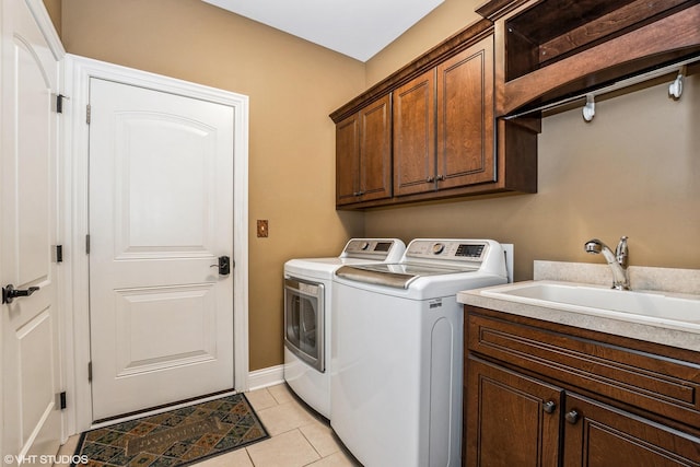 21409 Foxtail Dr, Mokena, IL 60448 - washroom with independent washer and dryer, cabinet space, and light tile patterned flooring