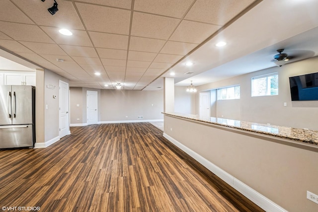 21409 Foxtail Dr, Mokena, IL 60448 - empty room with dark wood-type flooring and recessed lighting