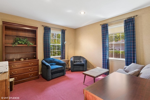1329 Sanford Ln, Glenview, IL 60025 - living area featuring carpet and recessed lighting
