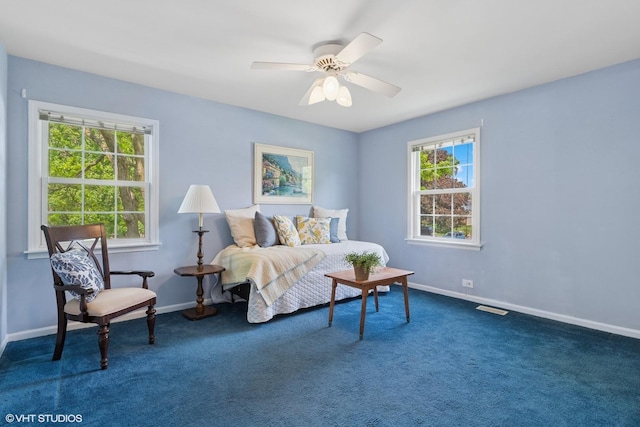 1329 Sanford Ln, Glenview, IL 60025 - carpeted bedroom featuring baseboards and ceiling fan