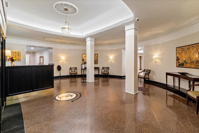 5555 S Everett Ave Unit C14, Chicago, IL 60637 - building lobby featuring crown molding and a surveillance system