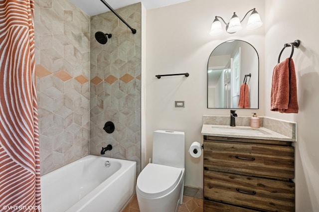 2417 Lyons St, Evanston, IL 60201 - full bathroom featuring vanity, shower / bath combo, and tile patterned flooring