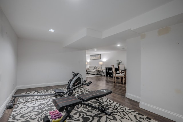 1349 W Huron St Unit 1, Chicago, IL 60642 - workout room with wood finished floors and recessed lighting