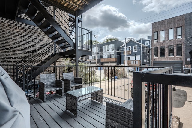 1349 W Huron St Unit 1, Chicago, IL 60642 - deck with stairway and a residential view