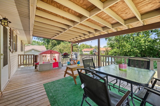 819 Stowell Ave, Streamwood, IL 60107 - wooden deck with outdoor dining space