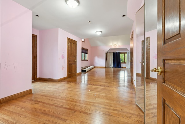 1313 Plum Tree Rd, Barrington Hills, IL 60010 - unfurnished living room featuring light wood finished floors and baseboards