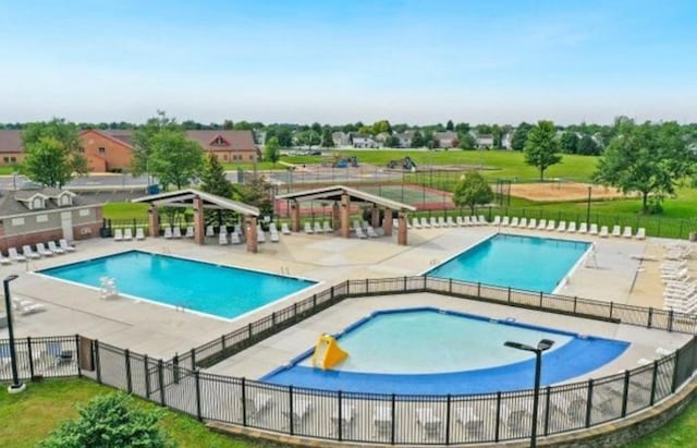 1811 Prairie Ridge Dr, Plainfield, IL 60586 - community pool featuring a gazebo and a patio