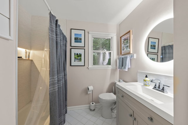 72 Forest Ave, Glen Ellyn, IL 60137 - full bath featuring tile patterned floors, vanity, and shower / tub combo with curtain