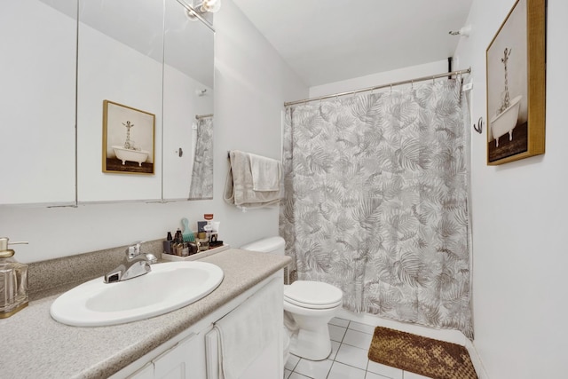 10 E Ontario St Unit 907, Chicago, IL 60611 - full bathroom featuring vanity, tile patterned floors, and curtained shower
