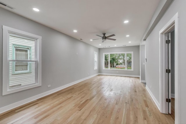 5735 S Fairfield Ave, Chicago, IL 60629 - spare room featuring light wood-type flooring, ceiling fan, and recessed lighting