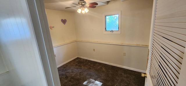 27375 W Nippersink Rd, Ingleside, IL 60041 - empty room featuring dark colored carpet and a ceiling fan