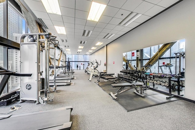 8 E Randolph St Unit 3007, Chicago, IL 60601 - gym with a paneled ceiling