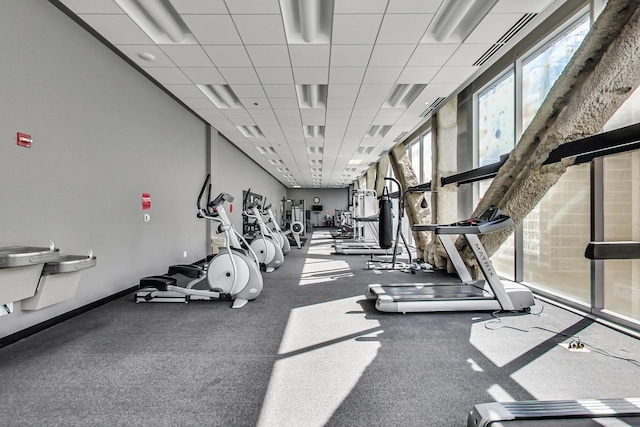 8 E Randolph St Unit 3007, Chicago, IL 60601 - gym featuring a paneled ceiling