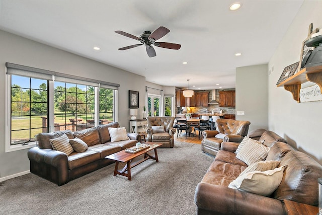 29990 Fehmarn Way, Genoa, IL 60135 - living area featuring recessed lighting and a ceiling fan