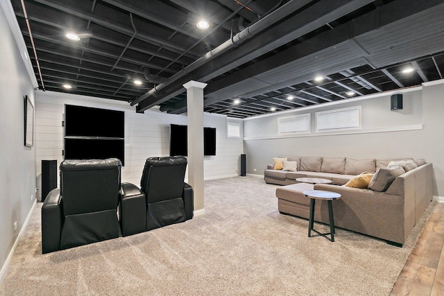 29990 Fehmarn Way, Genoa, IL 60135 - home theater with baseboards and wood finished floors
