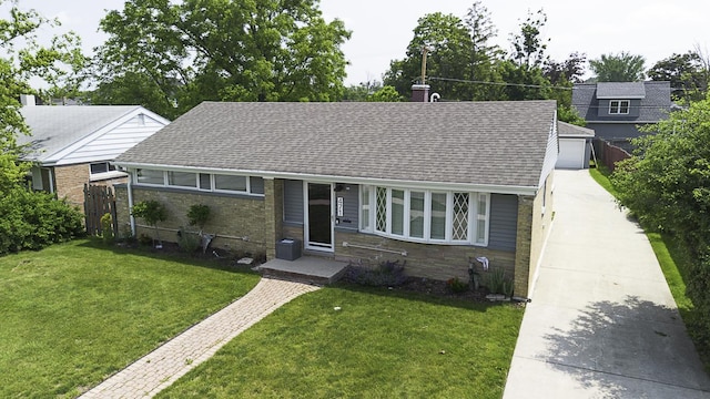 471 N W Ave, Elmhurst, IL 60126 - view of front of property with a shingled roof, a garage, a chimney, and an outdoor structure
