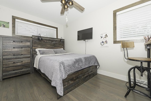 471 N W Ave, Elmhurst, IL 60126 - bedroom with dark wood-style floors and ceiling fan