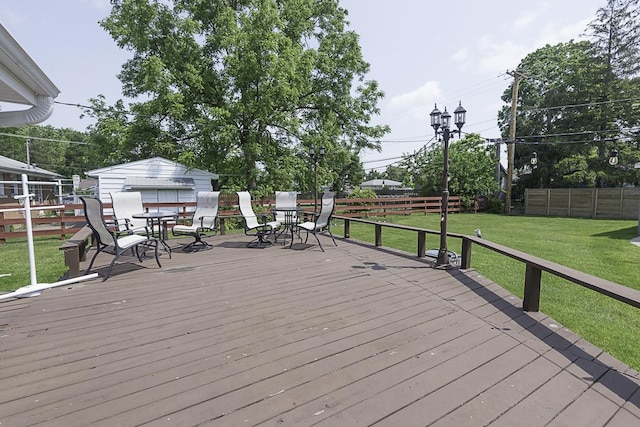 471 N W Ave, Elmhurst, IL 60126 - wooden terrace with outdoor dining space and a fenced backyard