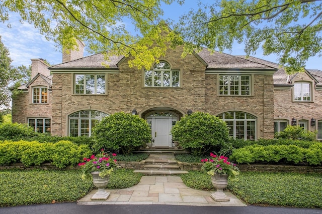 475 Red Fox Ln, Lake Forest, IL 60045 - view of front of property featuring brick siding and a chimney