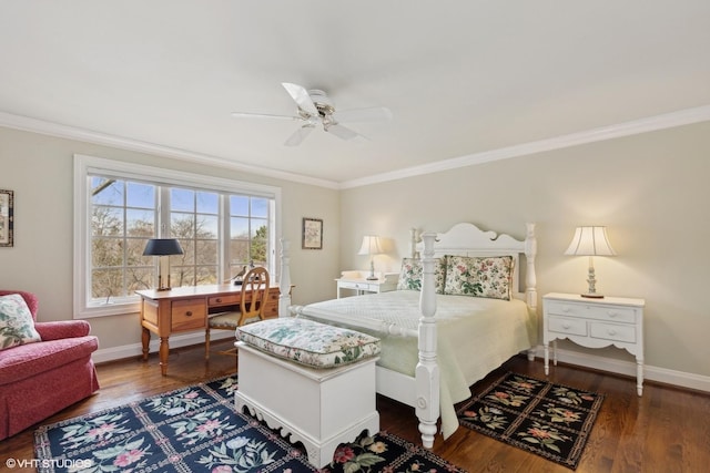 475 Red Fox Ln, Lake Forest, IL 60045 - bedroom featuring ornamental molding, wood finished floors, and ceiling fan