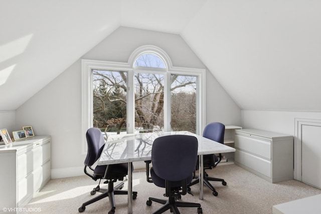 475 Red Fox Ln, Lake Forest, IL 60045 - office featuring washer and dryer, lofted ceiling, and light carpet