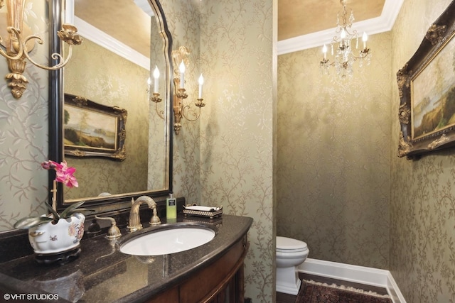 475 Red Fox Ln, Lake Forest, IL 60045 - half bath featuring vanity and crown molding