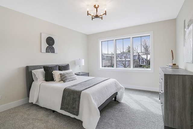 1104 Walter St, Lemont, IL 60439 - carpeted bedroom featuring a chandelier and baseboards